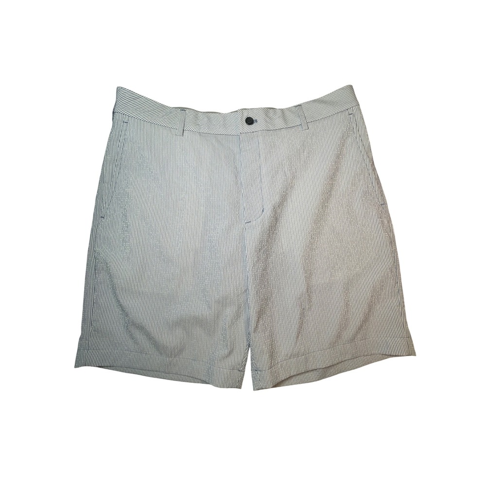 Walter Hagen Mens Golf Shorts Blue White Seersucker Striped W36 9 Inseam NEW